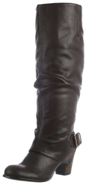 NINE WEST - Dark Brown Boots with "Cowboy" Heels